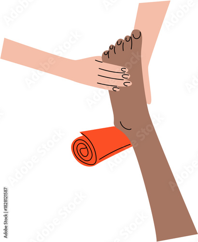 woman's leg massage process, female leg treatmentIllustration of SPA and wellness concept. For beauty treatment and self-care.
.