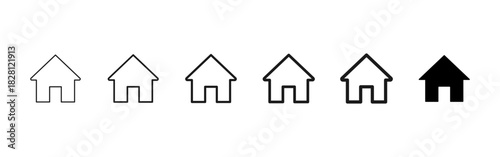 Home icon. Simple house outline for real estate apps and property tools vector. Clean residence symbol for UI buttons, web interfaces and navigation elements sign. Modern housing concept pictogram.