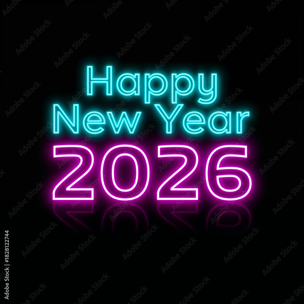 Obraz premium Happy New Year 2026 Lights & Decorations