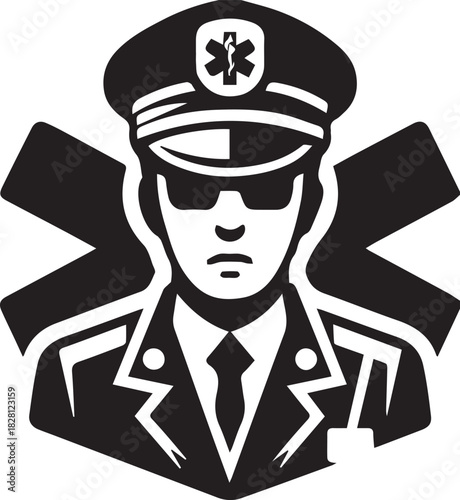 vector illustration of a police officer