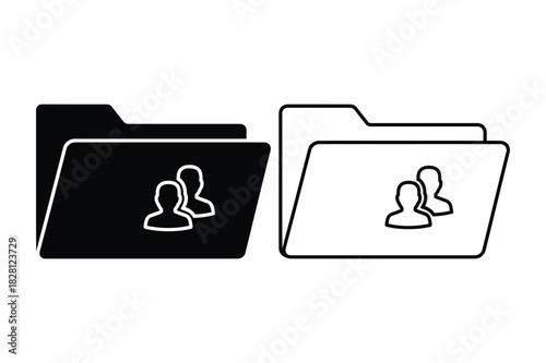 Two folder icons with user silhouettes