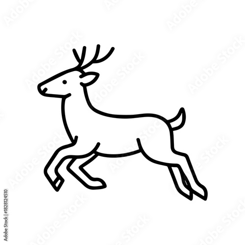 running deer vector line icon on a white background
Vector line icon on a white background