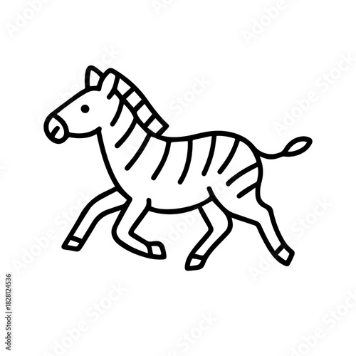 zebra running vector line icon on a white background
Vector line icon on a white background