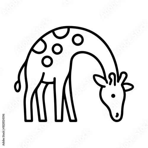 giraffe tilted its head vector line icon on a white background
Vector line icon on a white background