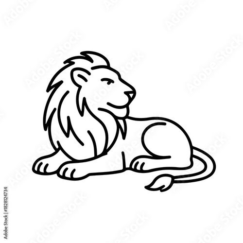 Lying lion vector line icon on a white background
Vector line icon on a white background