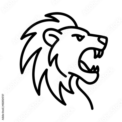 Lion roars vector line icon on a white background
Vector line icon on a white background