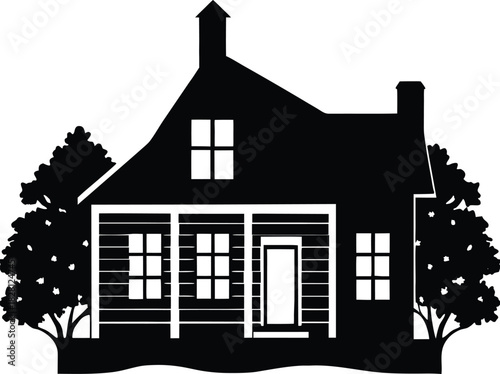 vector illustration of an old australian house