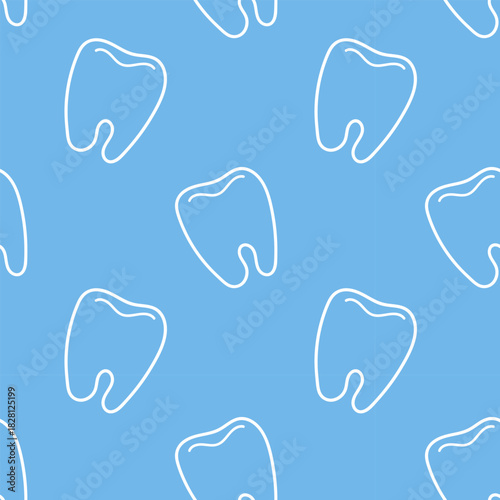 Seamless dental pattern perfect for clinics, branding, hygiene campaigns, pediatric dentistry, medical marketing materials and clean modern healthcare designs.