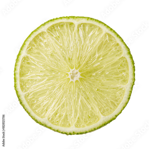 Freshly Cut Lime Showing Juicy Segments and Vibrant Green Rind Perfect for Cu...