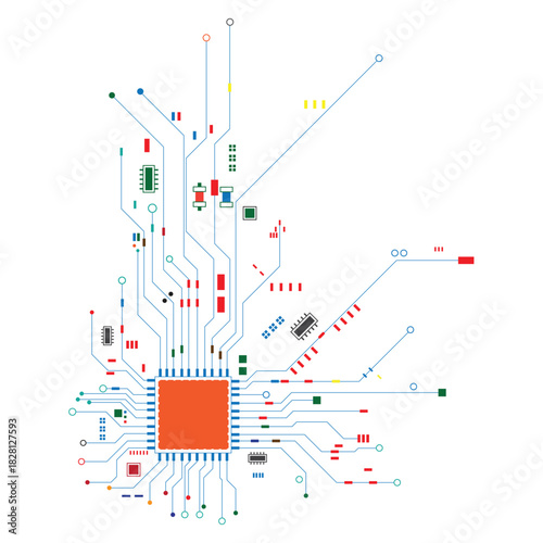 Abstract Circuit Board Design.