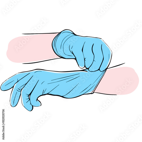 Medical Gloves. Hand Drawn Vector Illustration⁠
