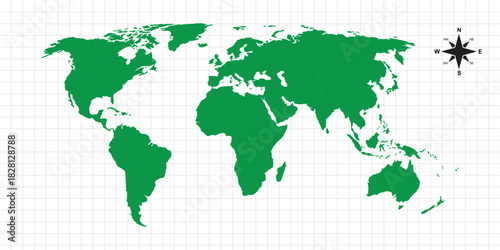 World Map vector illustration isolated.