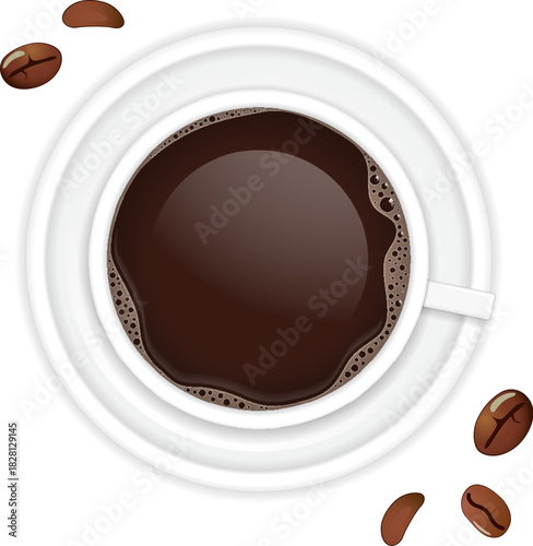Coffee Cup and Beans