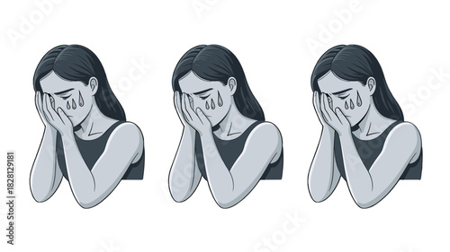 Three sad women in distress, illustrating the pain of loss.