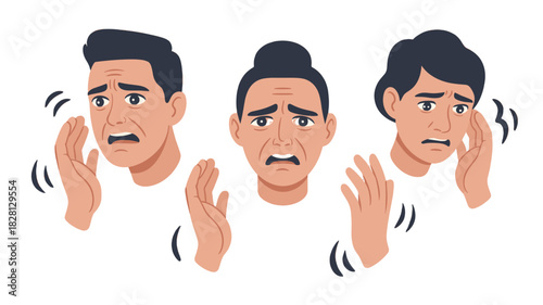 Illustrative depictions of anxiety, showcasing individuals in moments of distress.