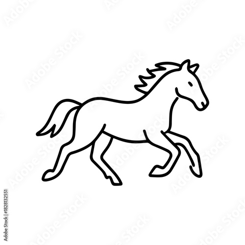 horse galloping vector line icon on a white background
Vector line icon on a white background