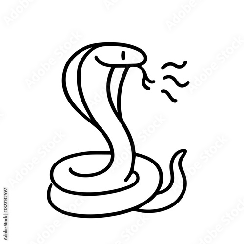Cobra hisses vector line icon on a white background
Vector line icon on a white background