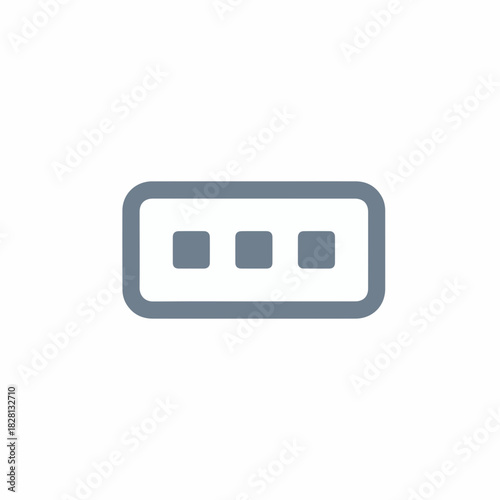 Icon representing connectivity with three dots in rectangular outline, designed for digital platforms and applications. This symbol represents modern technology and its role in communication.
