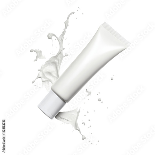 Light Beige Cream With an Application Smear, Perfect for Makeup or Skincare R...