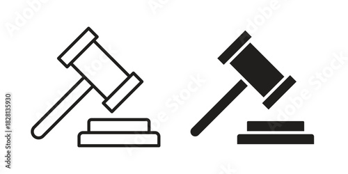 Auction icons. Black and White Vector Icons. can be used web and mobile