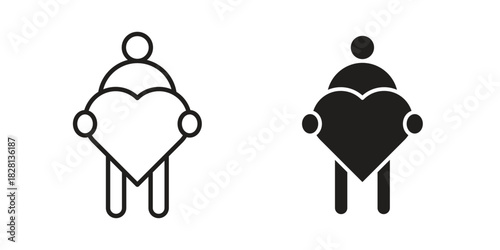 Baby sitter icons. Black and White Vector Icons. can be used web and mobile