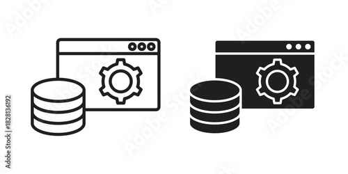 Backend icons. Black and White Vector Icons. can be used web and mobile