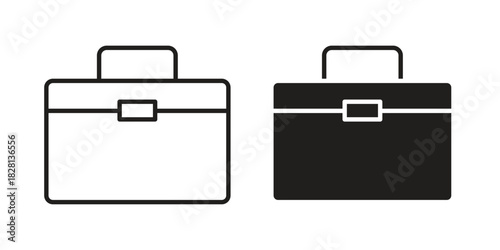 Big makeup box icons. Black and White Vector Icons. can be used web and mobile