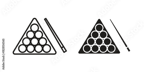 billiards icons. Black and White Vector Icons. can be used web and mobile