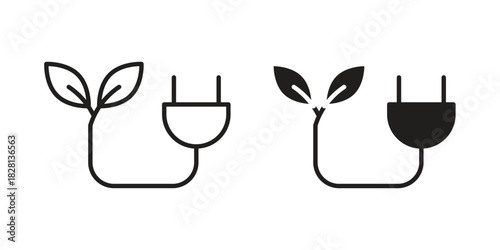 Biomass energy icons. Black and White Vector Icons. can be used web and mobile