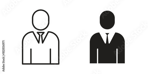 Businessman icons. Black and White Vector Icons. can be used web and mobile