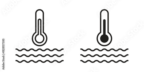 Car temperature icons. Black and White Vector Icons. can be used web and mobile