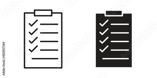 Checklist icons. Black and White Vector Icons. can be used web and mobile