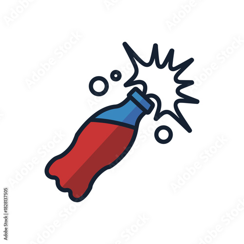 Soda Bottle Pop Icon Vector Illustration on White Background Vector Art Illustration on white background.