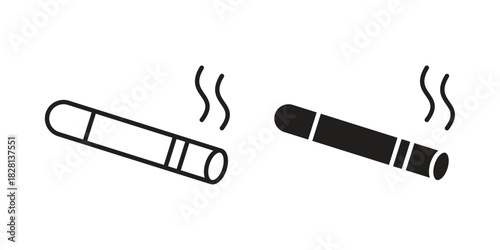 Cigar icons. Black and White Vector Icons. can be used web and mobile