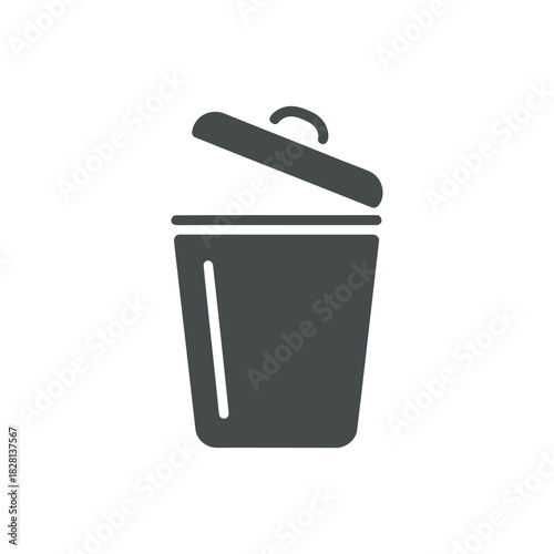 Open Trash Can Icon on White Background Vector Art Illustration on white background.