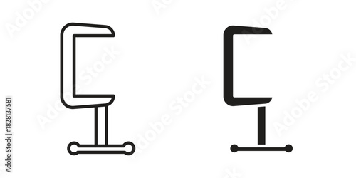 Clamp icons. Black and White Vector Icons. can be used web and mobile