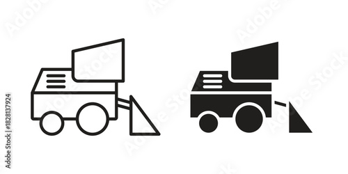 Combine harvester icons. Black and White Vector Icons. can be used web and mobile