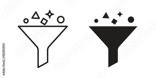 Content curation icons. Black and White Vector Icons. can be used web and mobile