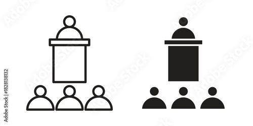Convention icons. Black and White Vector Icons. can be used web and mobile