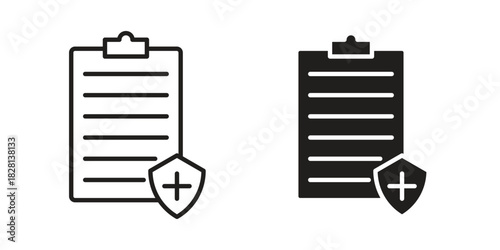Contract coverage icons. Black and White Vector Icons. can be used web and mobile