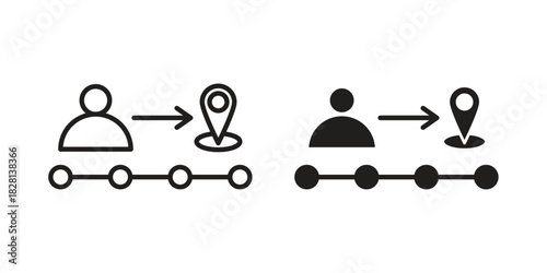 Customer journey icons. Black and White Vector Icons. can be used web and mobile