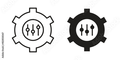 Customize icons. Black and White Vector Icons. can be used web and mobile