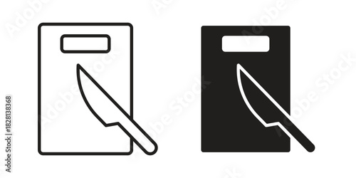 Cutting board icons. Black and White Vector Icons. can be used web and mobile