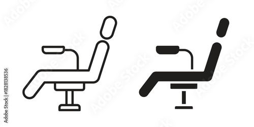 Dentist chair icons. Black and White Vector Icons. can be used web and mobile