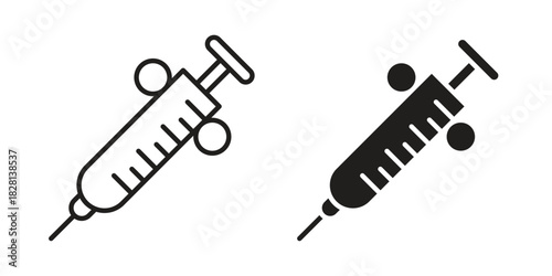 Dental needle icons. Black and White Vector Icons. can be used web and mobile
