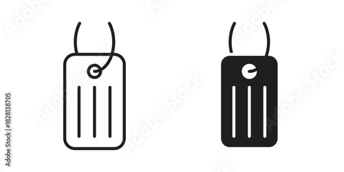 Dog tag icons. Black and White Vector Icons. can be used web and mobile