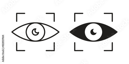 Eye tracking icons. Black and White Vector Icons. can be used web and mobile