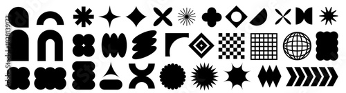 Modern Abstract Geometric Shape Vector Set, Minimal Graphic Design Elements Collection
