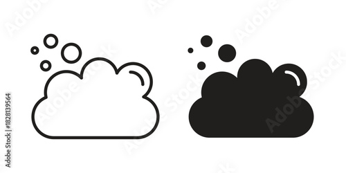 Foam icons. Black and White Vector Icons. can be used web and mobile