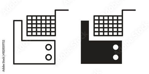 Fryer icons. Black and White Vector Icons. can be used web and mobile